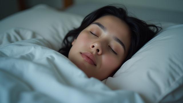 Person sleeping peacefully in a comfortable bed, illustrating good sleep hygiene